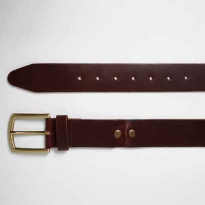 Brown leather stud belt